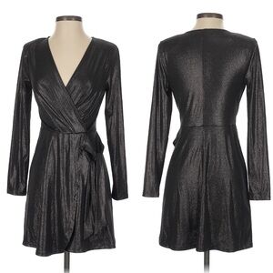 BCBGeneration Black Metallic Mini Dress